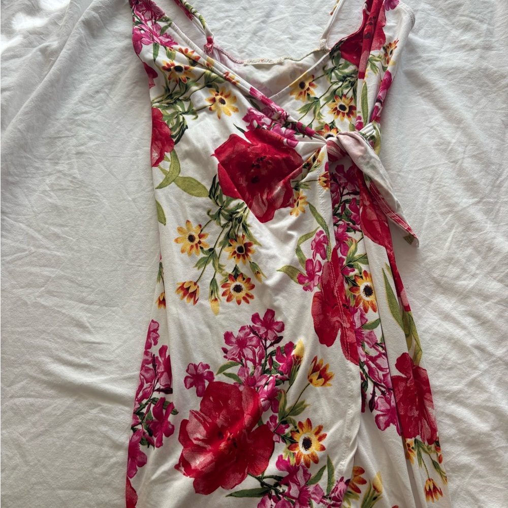 Heart Hips Floral Dress with Pink and Yellow Accents